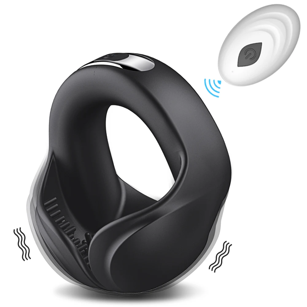 Ring Vibrating for Men Ejaculation Delay Wireless Remote Control Testis Massager  Ring Sex Toy for Couple_voghion.com