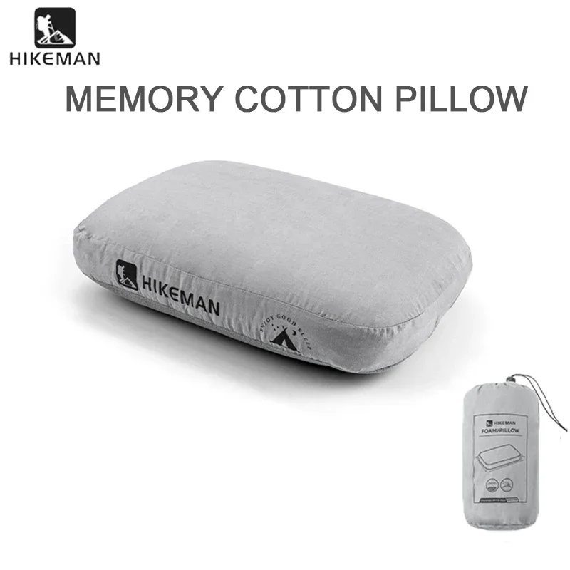 HIKEMAN Outdoor Pillow Memory Cotton Cervical Pillow Portable Breathable Camping Gears Travel Sleeping Supplies with Storage Bag