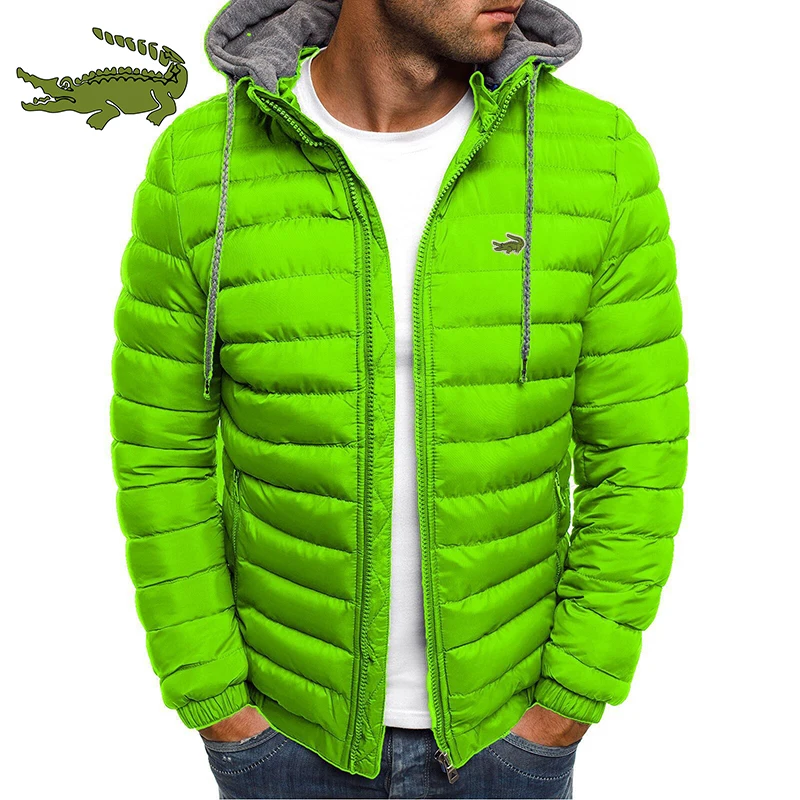 Embroidered High Quality Men'S Warm And Windproof Cotton Jacket Fashion Casual Hooded Thickened Printed Cotton Jacket Coat S-3XL