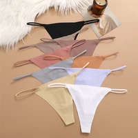 3PCS Women Seamless Thongs Sexy Low Waist Bikini Panties Female Traceless Underpants Ladies Solid Color T-back XS-XL 3