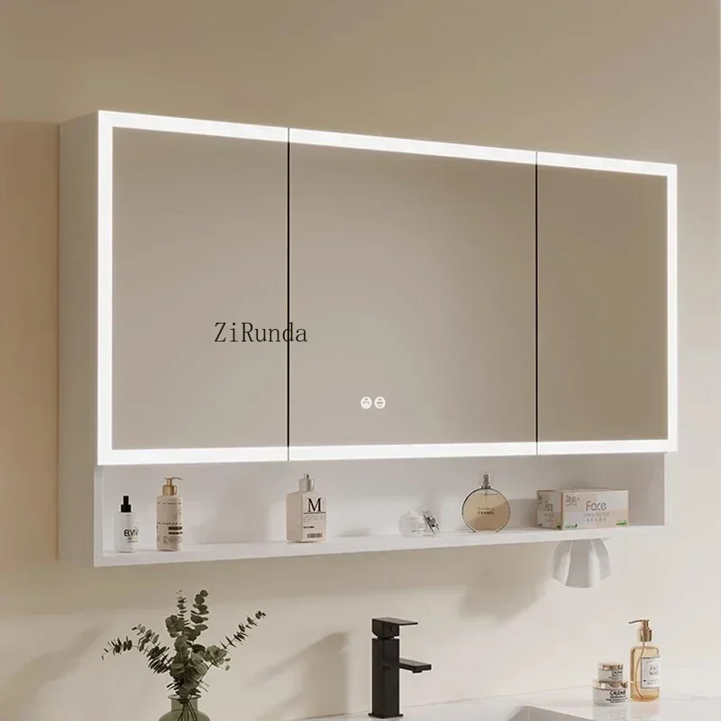 Modern Fashion Smart Bathroom Mirror Cabinet Mist Removal Makeup Shelves Storage Mirror Cabinet Vanity Simple Home Furniture FYB