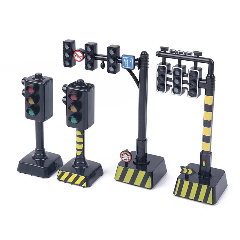 Детская безопасность дорожного движения, образовательный сигнал, цвет красный и зеленый, фотовспышка, парковочная сцена, игрушка для раннего обучения, миниатюрное украшение