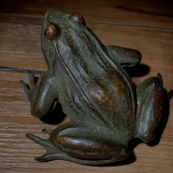 

Collect solid copper frog incense insert, croaker, wealth ornament, small copper ware, copper tea pet decoration hand