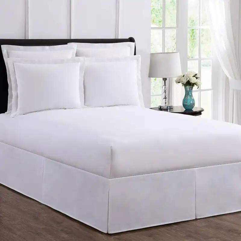 

Maker's Wrap-Around Hassle Free, Never Lift Your Mattress Tailored Bed Skirt, White, California King