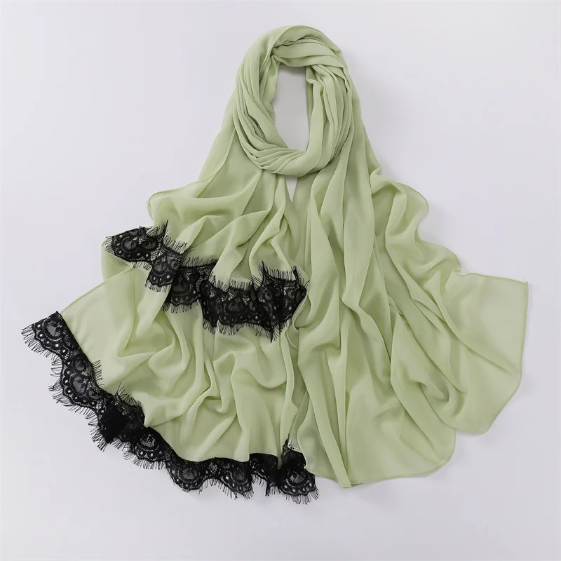 

Роскошные кружевные шифоновые хиджабы с цветочным принтом для женщин 2023*70 см