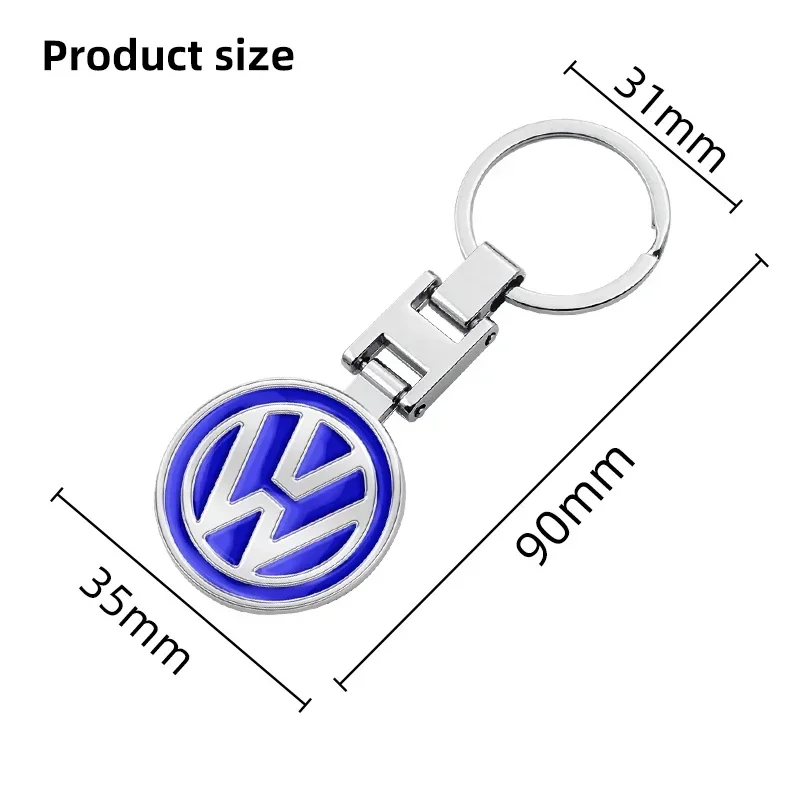 폭스바겐 VW 골프 티구안 제타 파사트 T5 폴로 투란 시로코 MK5 MK7용 자동차 금속 배지 키체인 펜던트 장식 키링