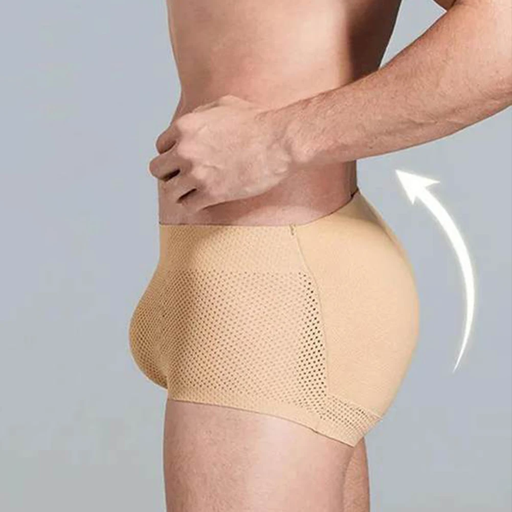 Men Hip Butt Lifter Enhancer Briefs Trunks Padded Underwear Panty Shapewear M 2XL Sizes Black/Skin Colors