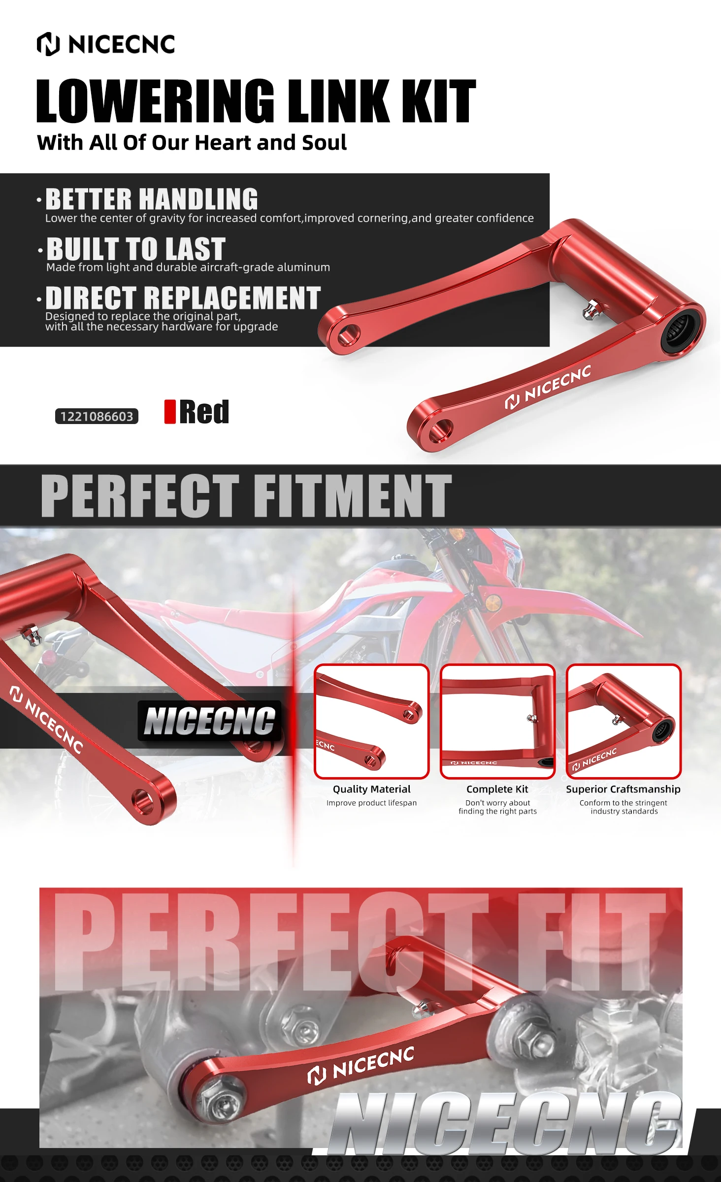 Für Honda CRF300L CRF300 L CRF 300 L RALLY 21 2022 2023 2024 2025 Hinterer Stoßdämpfer Tieferlegungssatz Ersatz für 52475-K1T-E10 – Detail 1