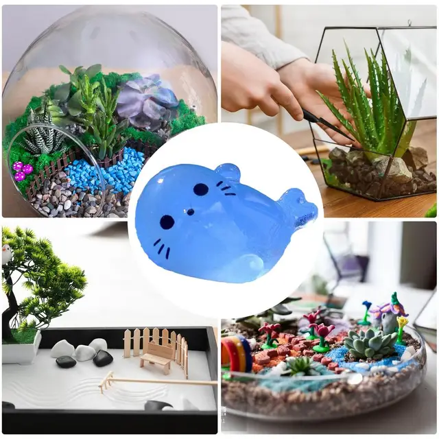112 Pcs Glow In Dark Mini Resin Animals - Fairy Garden & Aquarium Decorations