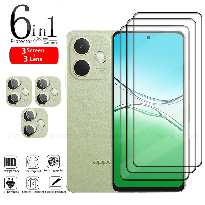 Enhanced 6-in-1 Tempered Glass Screen and Lens Protector with Full Cover Glue and 9H Hardness