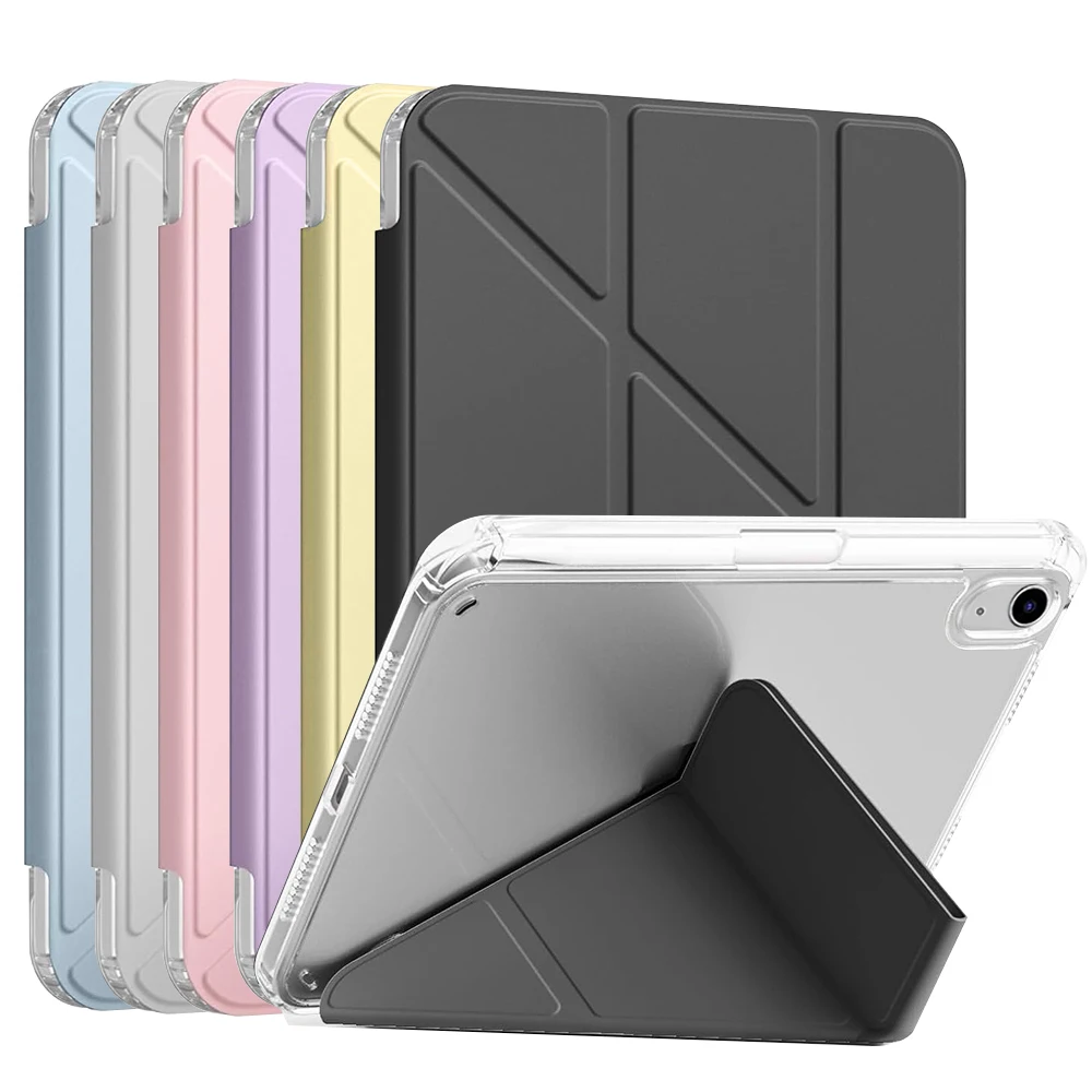 Y-Shaped Case for iPad A16 11th 10th generation, 5/6/7/8/9th gen, Air mini Pro 11 12.9 with Pencil holder Multi-Angle Stand