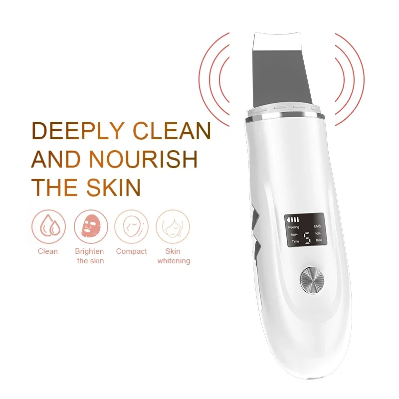 Electric ltrasonic Skin Scrubber Facial Cleansing Pore Deep Cleanser Acne Blackhead Remover Peeling Shovel Facial Lifting Device