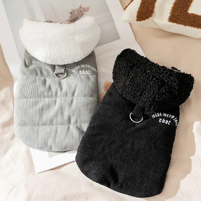 Winter Warm Dog Clothes Sports Style Dog Jacket Coat Letter Embroidery Puppy Vest Coat Fashion Cat Overcoat Yorkie Pet Clothes