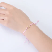  fulsun Plated Double Heart Rope String Friendship Bracelet Gold 925 Sterling Silver Trendy Zircon Chain & Link Bracelets 