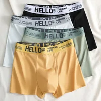 Men's Mid-Waist Thin Briefs Breathable Comfortable Large Size Sports Boxer Shorts Youth Flat Briefs Underwear Polyester Fiber 4