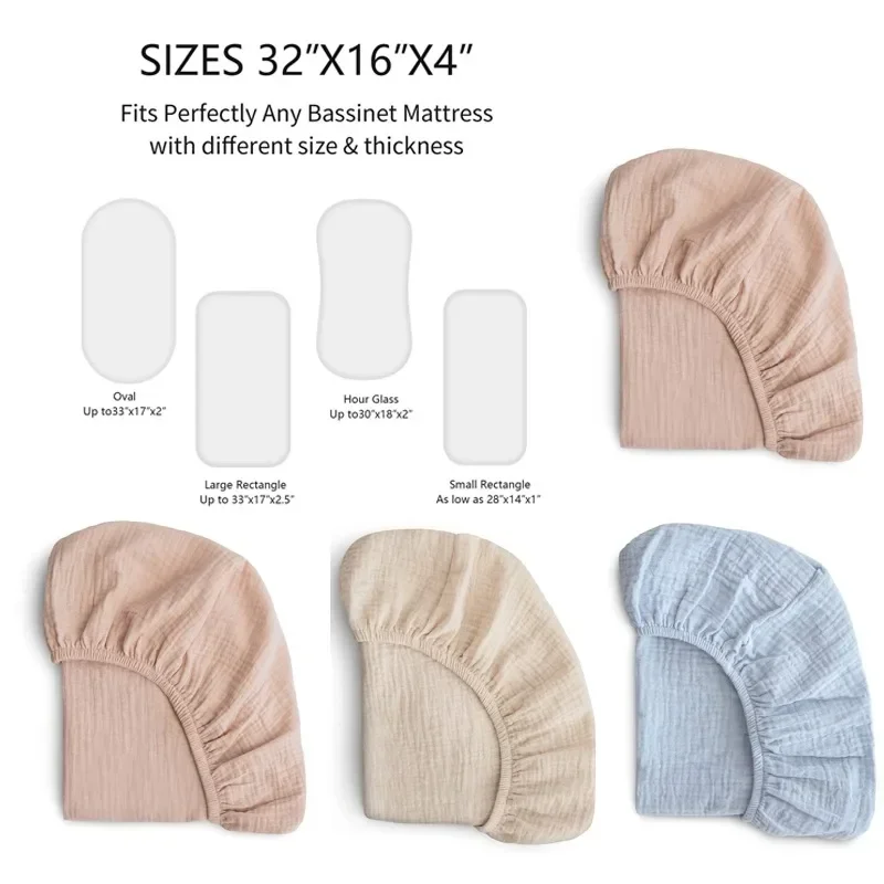 Bassinet Sheets Crib Sheets Bed Sheets Baby Fitted Bassinet Sheet Newborn Changing Pad Cover Solid Printed Breathable Crib Fitted Sheets Cradles Mattress Cover