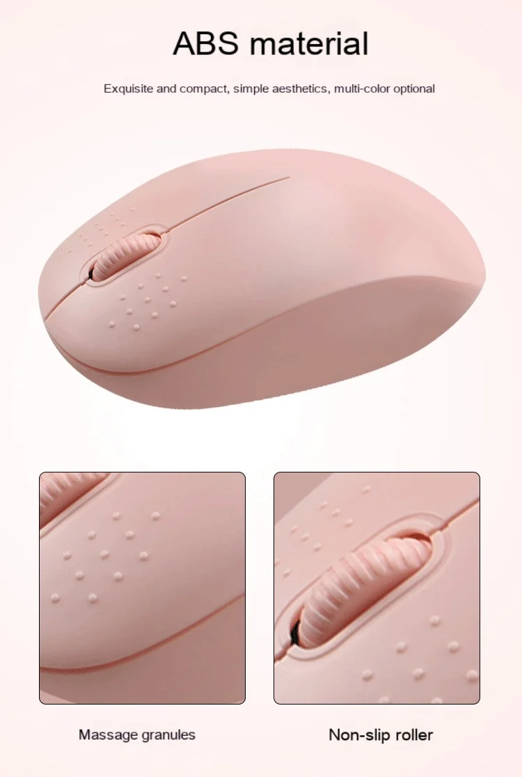 2.4G Wireless Mouse Pink Cute Small Portable Wireless Office Mouse 1600dpi for Laptops and Desktops Raton Inhalambrico Fashion A gaming mouse for laptop