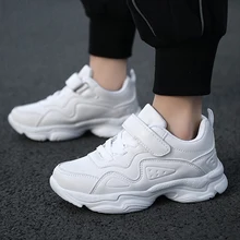 

Brand Shoes for Children School Sneakers White Black Boys Shoes High Quality Leather Basketball Sports Girls Running Sneakers