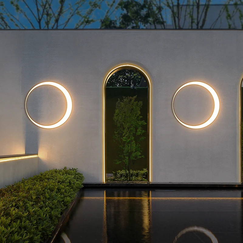 Lampade da parete moderne a LED per esterni impermeabili per esterni  portico illuminazione da parete per esterni lampada da giardino Villa IP65  Moon ...