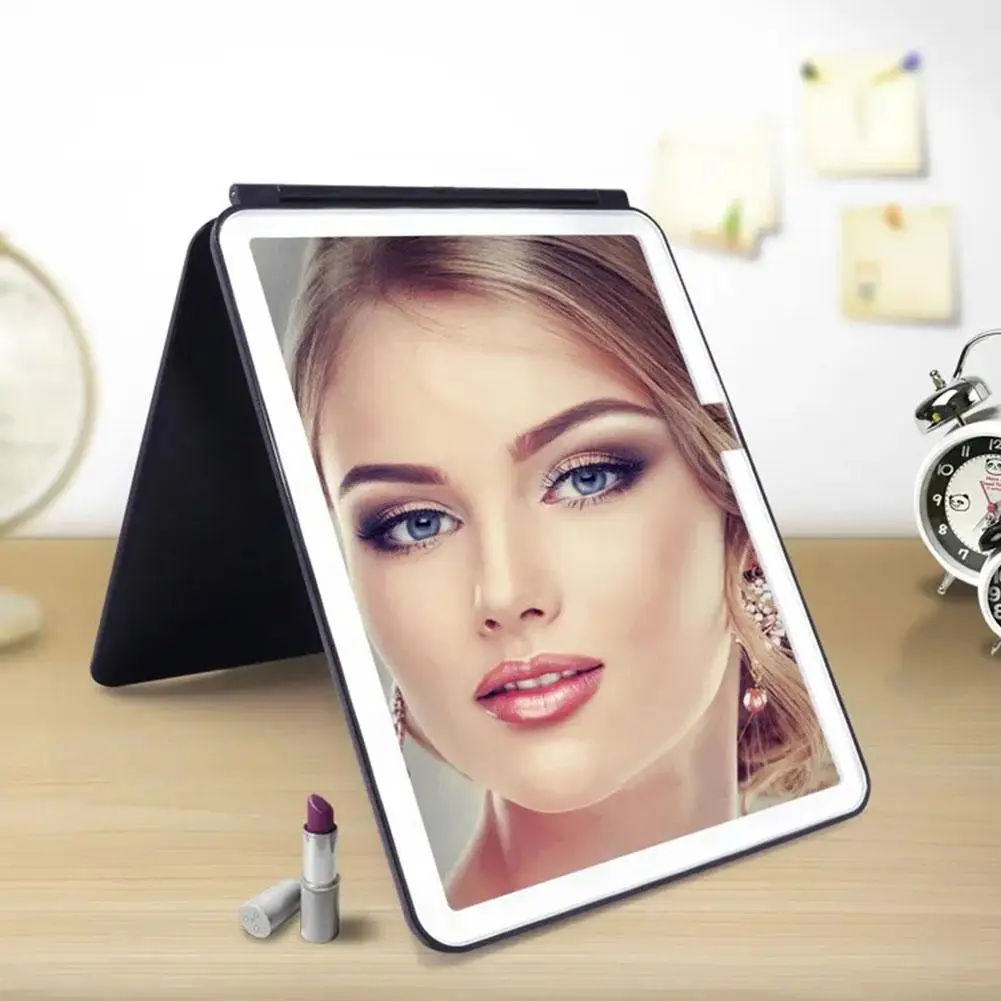 

Sdotter Portable Travel Folding LED Fill Light Cosmetic Mirror Mirror Rechargeable 3 Colors Modes Foldable USB Makeup Light