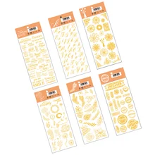

6 Sheets Self Adhesive Stickers DIY Stickers Scrapbook Planner Decals (Mixed Style)