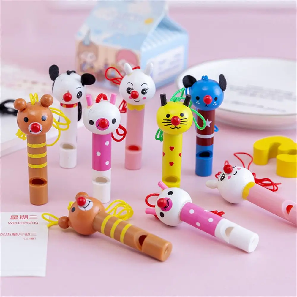 Mini Whistle 1PC Cute Wooden Mini Cute Animal Whistle Toys Kids Birthday Party Baby Shower Gift Pinata Filler Boys Girls Party Goodie Bag Toy