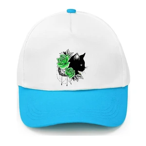 Cartoon Graphic Cartoon Cat Animal Flower Print Made Hat Baseball Cap Adjustable Children Hat Boys Baby Girls Sun Hat Hip Hop Ha