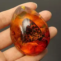 5*4cm Beautiful Amber Butterfly Insects Stone Pendant Necklace Gemstone For DIYJewellery Pendant Crafts Home Decoration C1Z6 2