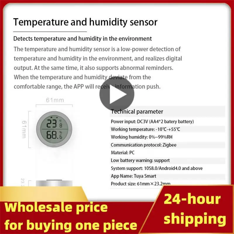 

Tuya Smart Temperature and Humidity Sensor Seedling Smart Home High precision with Wire Probe Work With Alexa Home