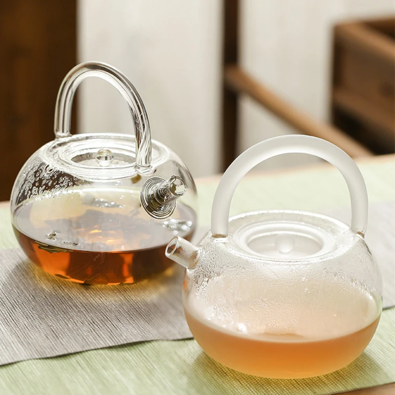 780ml Japanese Style Simple Cloud Mist Glass Xishi Pot Small Frosted