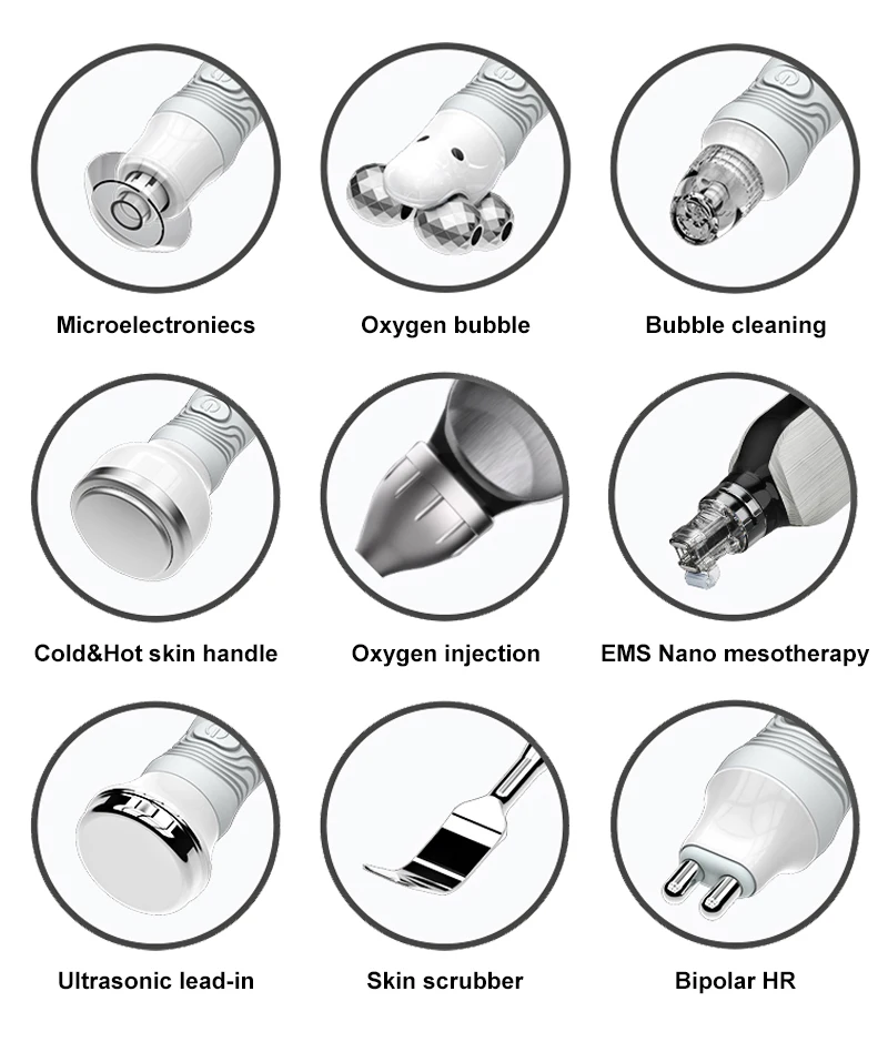 Latest 9 in 1 Aqua Peeling Dermabrasion Diomand Skin Whitening Wrinkle Removal Facial Cleaning Hydra Oxygen Jet Machine