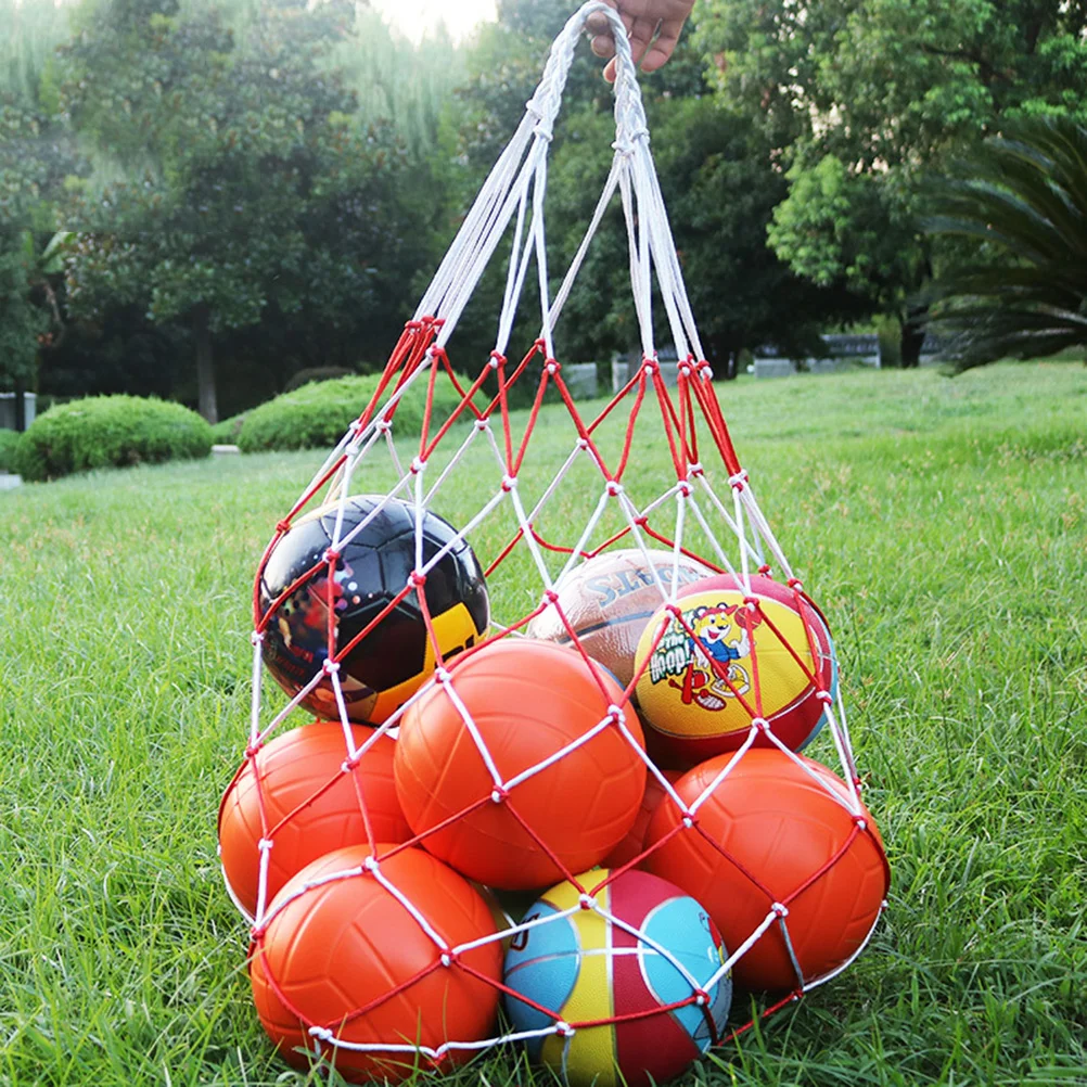 

Basketball Volleyball Football Net Mesh Bag Sports Ball Carrier Holds Up to 15 Balls