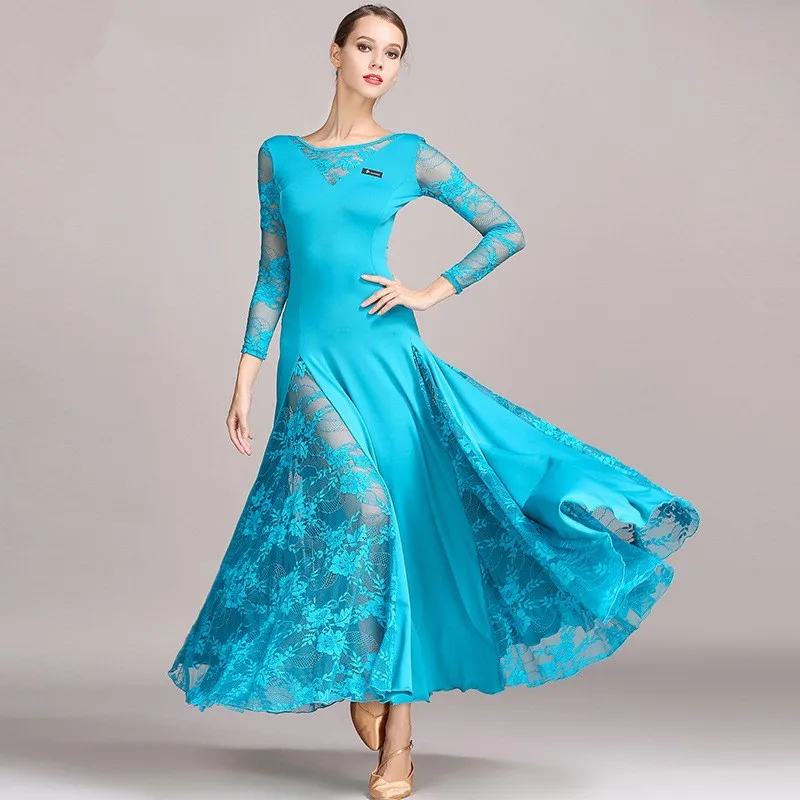 

Cheap Elegent Sexy Lace Long Sleeve Women Evening Dress Ballroom Dress
