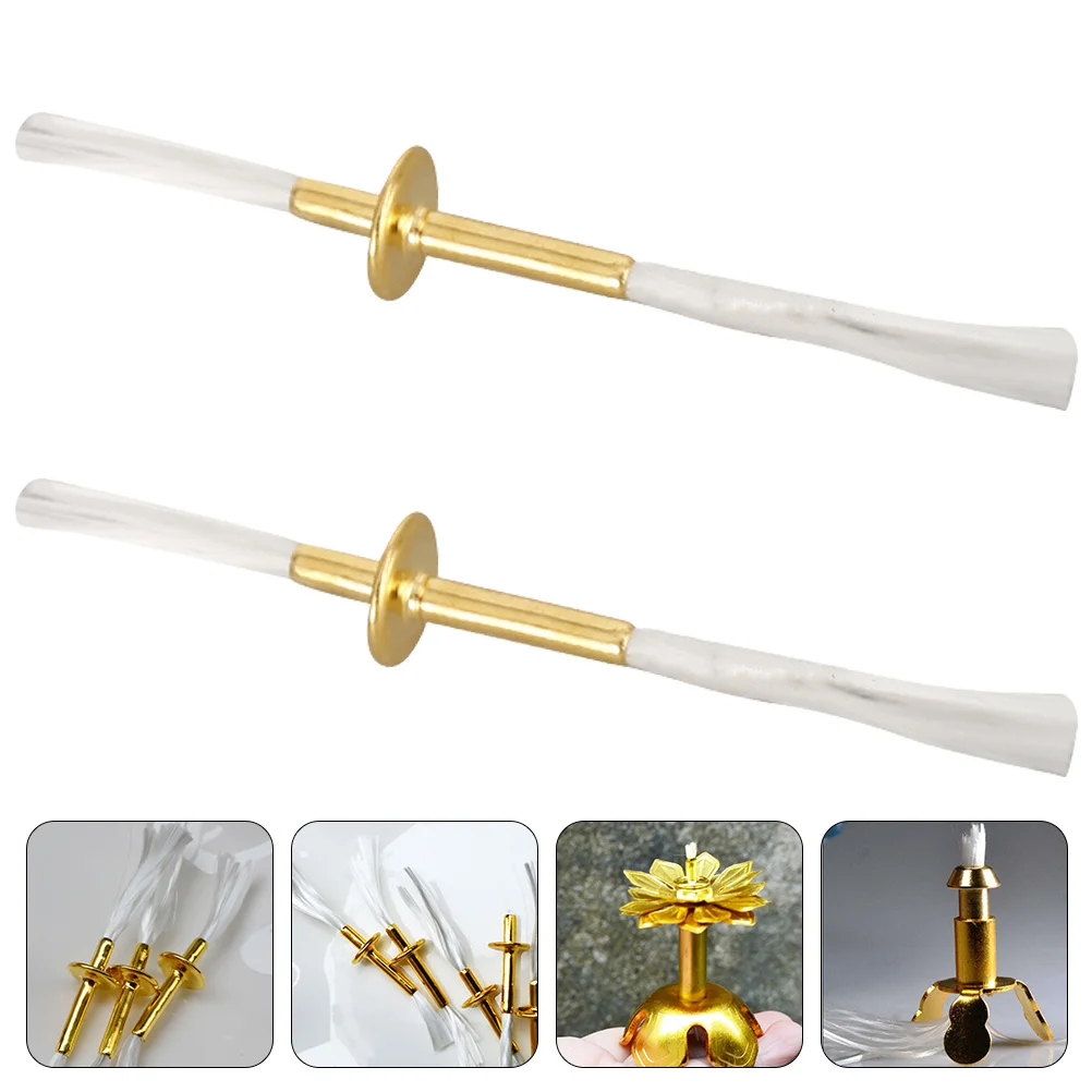 2 Pcs Wick Tube Oil Lamp Burner Kerosene Replacement Lamps Wicks Parts Temple Metal