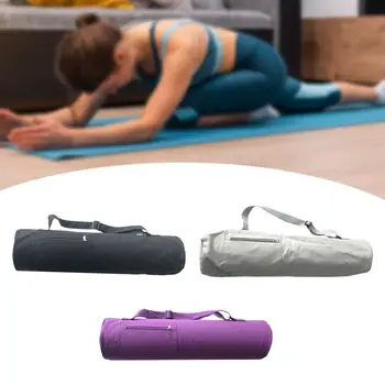 Solid Nylon Yoga Mat Gym Bag – Unisex Fitness & Travel Handbag 1