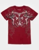 2000s affliction American Retro T shirt Women Red Cotton Round Neck Washed Shirt Hip Hop Couple American Wear Goth T Shirts 5