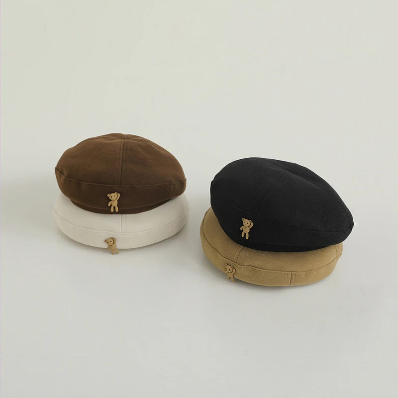 Baby Hat Solid Color Beret Beanie Cap for Toddler Boy Girl Autumn Winter Warm Kids Artist Painter Caps