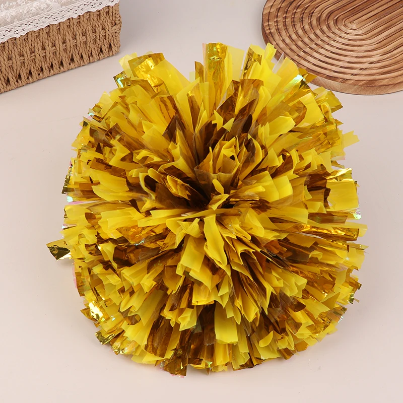 2Pcs Double Hole Finger Ring/ Handle Style Cheerleader Pom Poms Cheer Balls Streamer Club Sport Dance Party Decorator Tools
