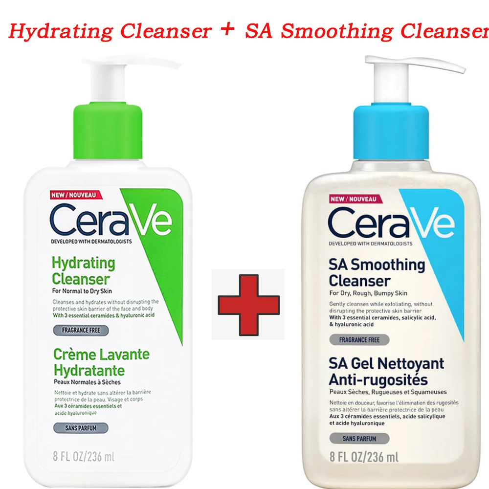 CeraVe alisador de ácido salicílico + juego de limpiador hidratante para  suavizar la piel, aceite exfoliante no irritante, hidratante, 236ml| | -  AliExpress