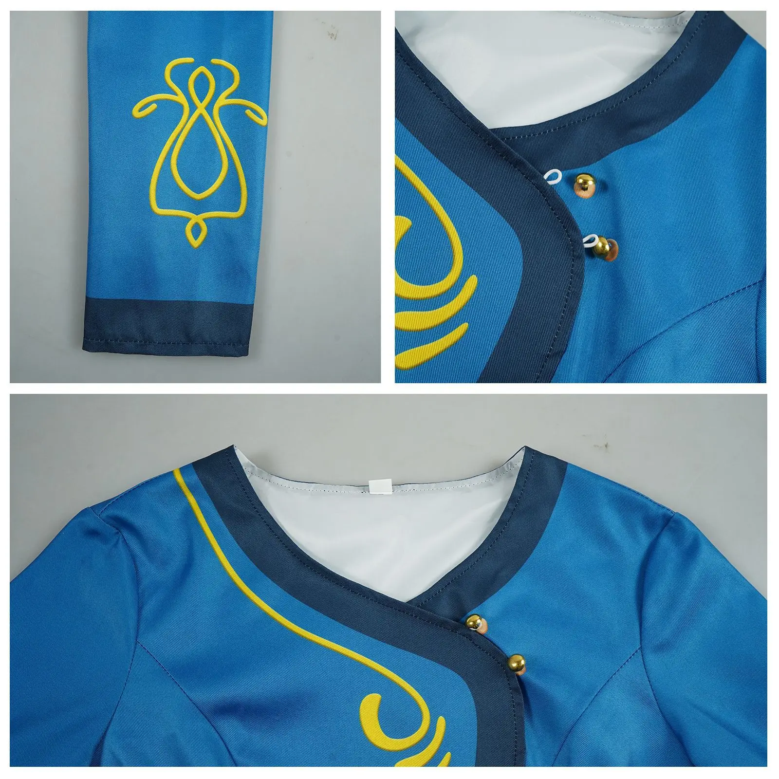 Spellbound: Ellian Princess | Blue Printed Cheongsam-Style Dress Costume Cosplay 26 Generic Blue Printed Cheongsam-Style Dress Costume for Girls (Unofficial)