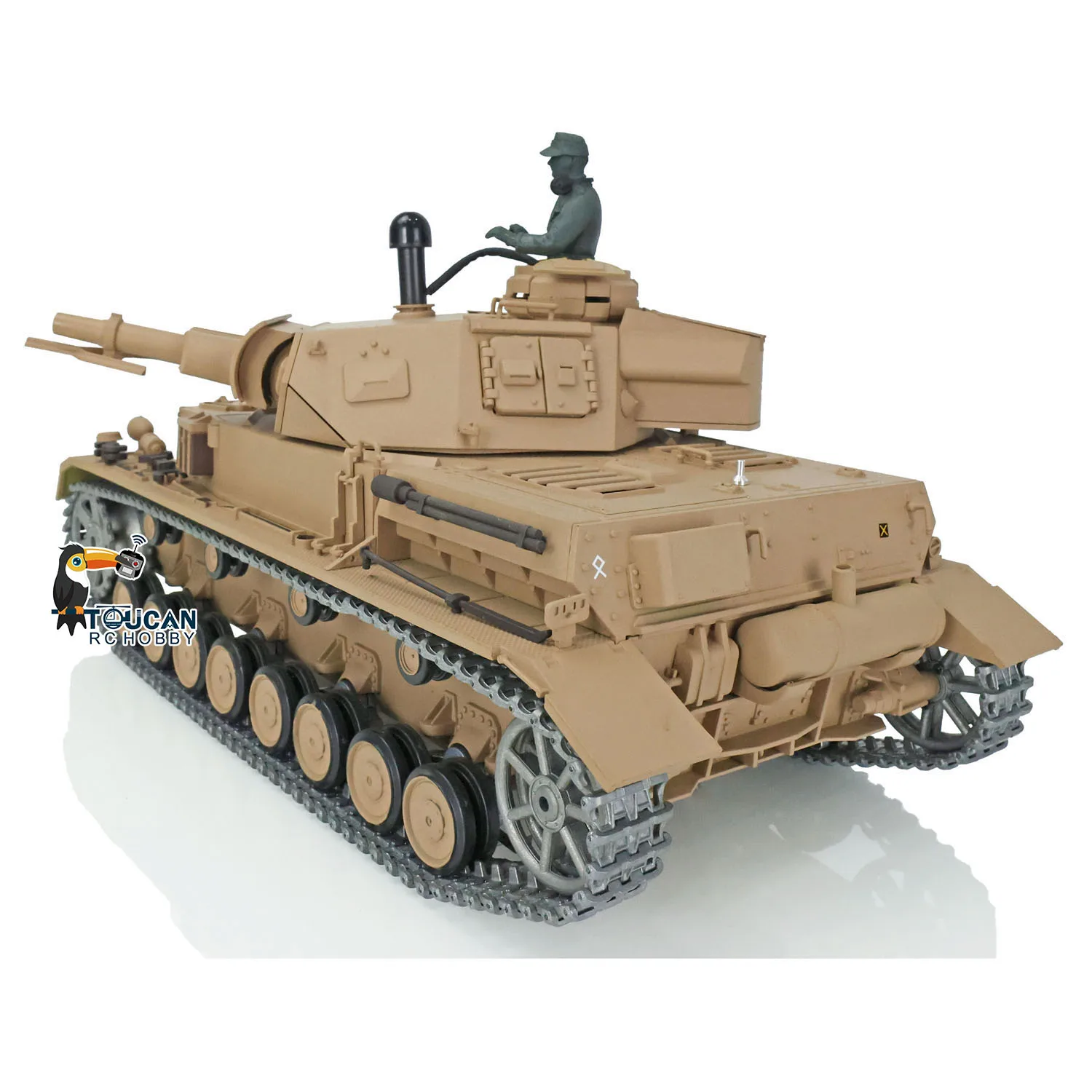헝롱 1/16 7.0 업그레이드 독일 Panzer IV F RTR RC 탱크 3858 메탈 트랙 장난감 (남아용) TH17382