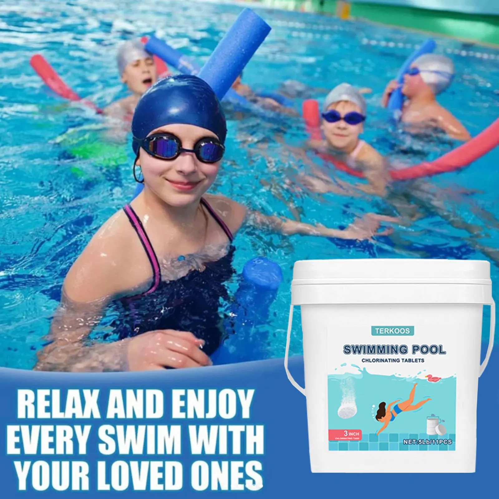 40 Pounds Pool Cleaning Effervescent Tablets Chlorine Pill for Hot Tub Swimming Pool