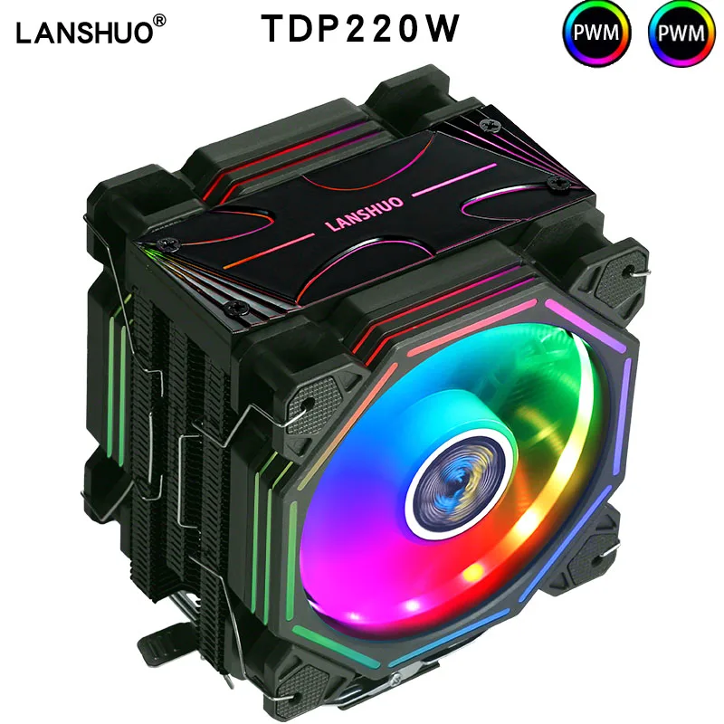 Argb 6 Heat Pipe Cpu Cooler Pwm 120Mm Cpu Fan Per Intel Lga 115X1200 1700 1356 Amd Am4 X79 X99 2011 Scheda Madre Cpu Cooler