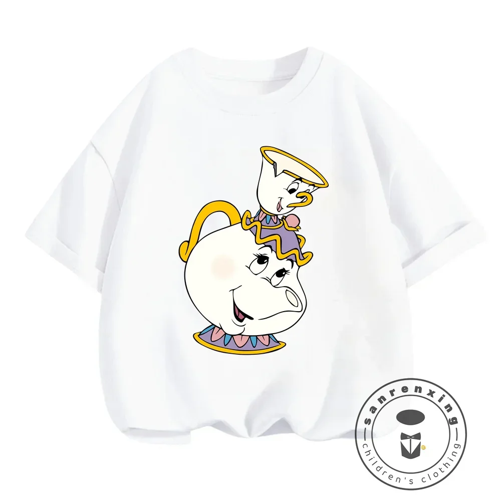 Summer's Disney Cuties Vibrant Beauty and the Beast Prints Enliven Cute, Simple, Hip-Hop Inspired T-shirts for Boys and Girls 3