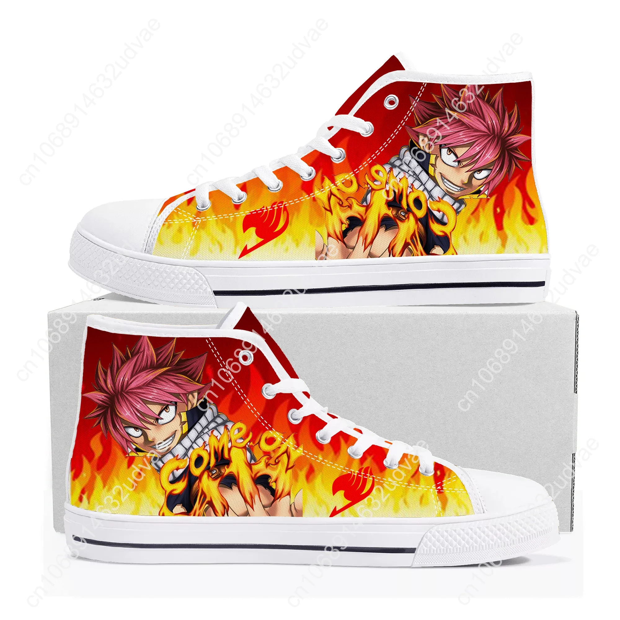 Anime F-Fairy T-Tail Natsu Dragneel High Top Quality Sneakers Men Women Teenager Canvas Sneaker Casual Couple Shoes Custom Shoe