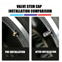 Polished Aluminum Alloy Wheel Tire Valve Caps With BMW Round M Emblem Auto Decor Accessories 3