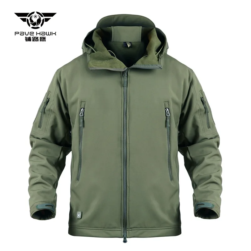 Men Shark Skin Soft Shell Fleece Jacket Outdoor Sports