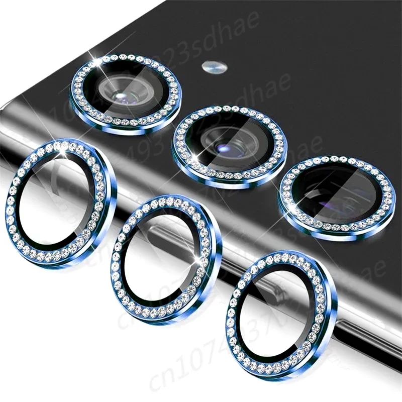 Diamond Tempered Glass Camera Lens Protector with Alloy Ring Cover - 9H Durability