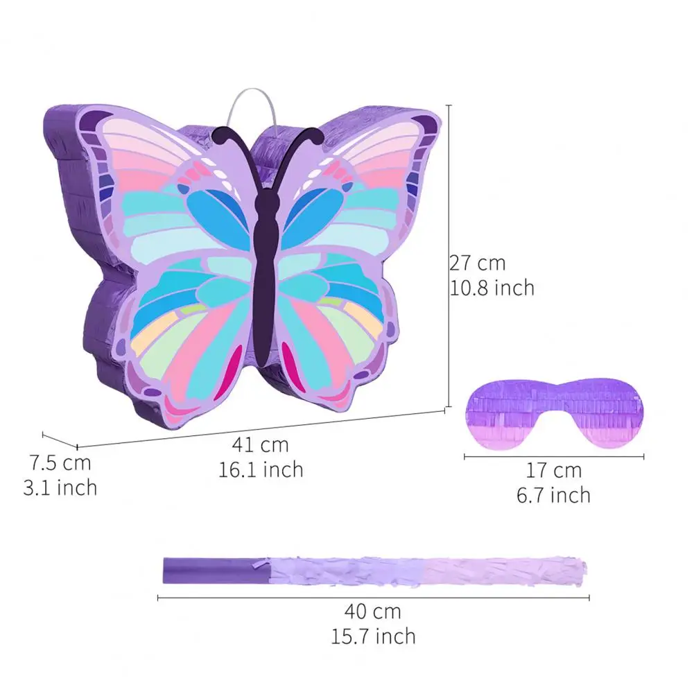 Birthday Party Entertainment for Girls Butterfly Pinata for Kids Butterfly Pinata Set with Stick Blindfold for Girls Birthday