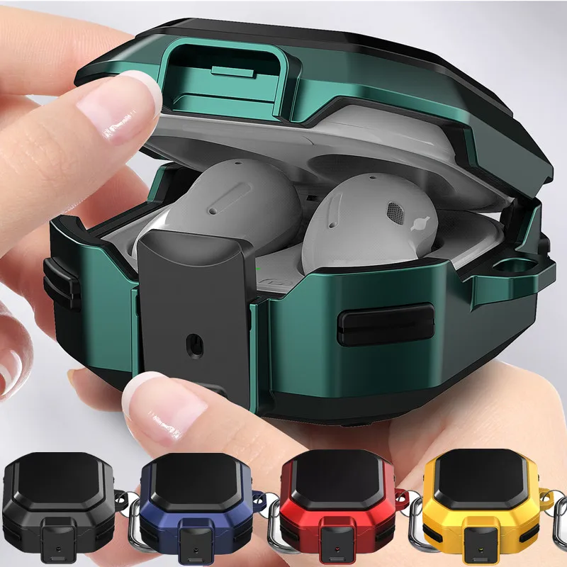 Rugged Shockproof Earbuds Protective Cover with Keychain